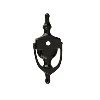 Mila ProLinea Victorian Urn Door Knocker With Spy Hole (6" OR 8"), Black Finish - 590027 BLACK - 6" WITH HOLE IN CENTRE