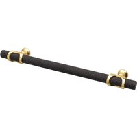 Amelia - Knurled T-Bar Kitchen Cupboard Handle -  Matt Black - Matt Gold