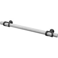 Amelia - Knurled T-Bar Kitchen Cupboard Handle - Polished Chrome - Matt Black