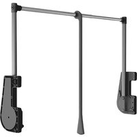 Pull Down Wardrobe Rail - 15Kg Soft Close 750mm-1150mm
