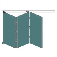 F-Slide Folding Sliding Door Kit - 3 + 0 Door - 3600mm Track