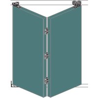 F-Slide Folding Sliding Door Kit - 2 + 0 Door - 1200mm Track