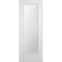 XL Joinery Internal White Primed Pattern 10 Clear Glass Fire Door FD30 762mm MDF