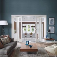 XL Joinery Internal White Primed Freefold Room Divider System Freefold 4 Engineered Oak