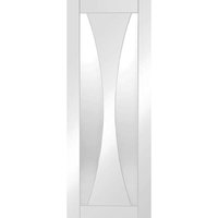 XL Joinery Verona White Primed Clear Glass Internal Door - 1981mm x 686mm (78 inch x 27 inch) Oak Wood