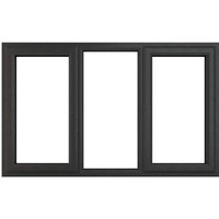 Crystal Fixed Centre Left & Right Hand Side Hung Grey uPVC Casement Clear Glazed Window - 1770mm x 965mm Crystal-Direct