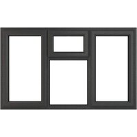 Crystal Left & Right Hand Side Hung Top Opening, Over a Fixed Light Centre Grey uPVC Casement Clear Glazed Window - 1770mm x 1190mm Crystal-Direct