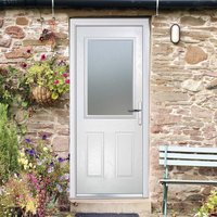 Crystal Left Hand Fully Finished 2 Panel White Composite Glazed Front Door - 2055mm x 920mm (80.9 x 36.2 inch) Crystal-Direct