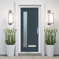 Crystal Left Hand Fully Finished Anthracite Grey Composite Glazed Front Door - 2055mm x 920mm (80.9 x 36.2 inch) Crystal-Direct