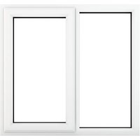 Crystal Left Hand Side Hung with Fixed Light White uPVC Casement Clear Glazed Window - 1190mm x 965mm Crystal-Direct