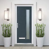 Crystal Right Hand Fully Finished Anthracite Grey Composite Glazed Front Door - 2055mm x 920mm (80.9 x 36.2 inch) Crystal-Direct