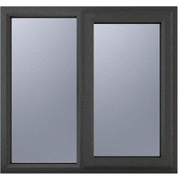 Crystal Right Hand Side Hung with Fixed Light Grey uPVC Casement Obscure Glazed Window - 1190mm x 1190mm Crystal-Direct