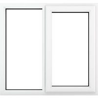 Crystal Right Hand Side Hung with Fixed Light White uPVC Casement Clear Glazed Window - 1190mm x 1190mm Crystal-Direct
