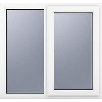 Crystal Right Hand Side Hung with Fixed Light White uPVC Casement Obscure Glazed Window - 1190mm x 965mm Crystal-Direct