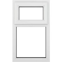 Crystal Top Hung Opening Over Fixed Light White uPVC Casement Clear Glazed Window Size 905mm x 1115mm Crystal-Direct
