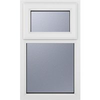Crystal Top Hung Opening Over Fixed Light White uPVC Casement Obscure Glazed Window 905mm x 965mm Crystal-Direct