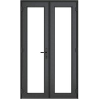Crystal Triple Glazed Grey/White French Door - 1390mm x 2090mm uPVC Crystal-Direct