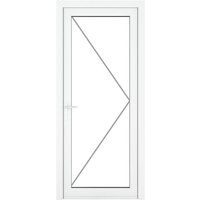 Crystal Triple Glazed Clear Half Panel White Single Door - 890mm x 2090mm uPVC Crystal-Direct