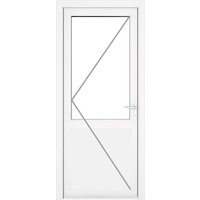 Crystal Triple Glazed Clear Half Panel White Single Door - 840mm x 2090mm uPVC Crystal-Direct