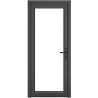 Crystal Triple Glazed Left Hand Side Hung Clear Full Glass Grey/White Single Door - 920mm x 2090mm uPVC Crystal-Direct