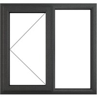 Crystal Triple Glazed Left Hand Side Hung Clear Grey/White Window - 610mm x 820mm uPVC Crystal-Direct