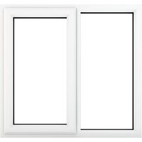 Crystal Triple Glazed Left Hand Side Hung Clear White Window - 610mm x 1190mm uPVC Crystal-Direct