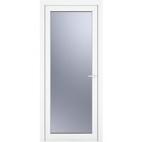 Crystal Triple Glazed Left Hand Side Hung Obscure Full Glass White Single Door - 920mm x 2090mm uPVC Crystal-Direct