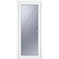 Crystal Triple Glazed Left Hand Side Hung Obscure Full Glass White Single Door - 890mm x 2090mm uPVC Crystal-Direct