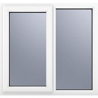 Crystal Triple Glazed Left Hand Side Hung Obscure White Window - 610mm x 1190mm uPVC Crystal-Direct