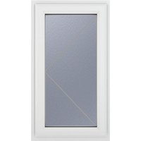 Crystal Triple Glazed Left Hand Side Hung Obscure White Window - 1190mm x 965mm uPVC Crystal-Direct