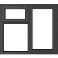 Crystal Triple Glazed Right Hand Side & Top Hung Clear Grey/White Window - 905mm x 965mm uPVC Crystal-Direct