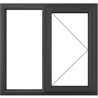 Crystal Triple GlazedRight Hand Side Hung Clear Grey/White Window - 1190mm x 1115mm uPVC Crystal-Direct
