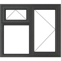 Crystal Triple Glazed Right Hand Side & Top Hung Clear Grey/White Window - 1190mm x 1190mm uPVC Crystal-Direct