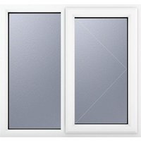 Cystal Triple Glazed Right Hand Side Hung Obscure White Window - 1190mm x 1040mm uPVC Crystal-Direct