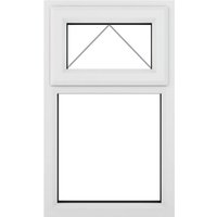 Crystal Triple Glazed Top Hung Opening Over Fixed Light Clear White Window - 610mm x 1115mm uPVC Crystal-Direct