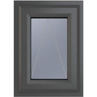 Crystal Triple Glazed Top Hung Obscure Grey/White Window - 610mm x 610mm uPVC Crystal-Direct