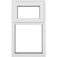 Crystal Triple Glazed Top Hung Opening Over Fixed Light Clear White Window - 610mm x 1040mm uPVC Crystal-Direct