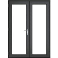 Crystal uPVC French Door Grey Left Handed with Clear Glazing & Cill - 1490mm x 2055mm (58.7 inch x 80.9 inch) Anthracite Grey Crystal-Direct