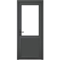 Crystal uPVC Grey Clear Glazed 2 Panel Right Hand Open Single Door - 2090mm x 920mm (82.3x36.2 inch) Crystal-Direct