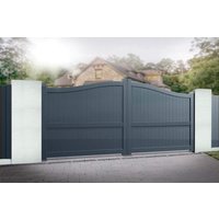 Door Superstore Beaumont Fully Finished Grey Aluminium Double Swing Driveway Gate - 4000mm x 2200mm (157.5x86.6 inch)