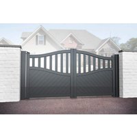 Door Superstore Winchester Fully Finished Grey Aluminium Double Swing Driveway Gate - 3500mm x 1800mm (137.8x70.9 inch)