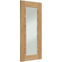 XL Joinery Palermo Essential 1 Light Ladder Fully Finished Oak Clear Glass Internal Door - 2040mm x 826mm (80.3x32.5 inch) Engineered Oak