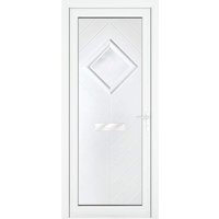 Crystal Hamburg Left Hand White uPVC Obscure Glass Front Door - 2090mm x 920mm (82.3 x 36.2 inch) Crystal-Direct