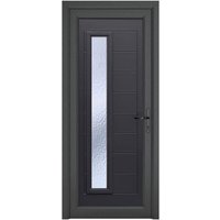 Crystal Monaco Left Hand Grey uPVC 1 Obscure Glass Front Door - 2090mm x 920mm (82.3 x 36.2 inch) Crystal-Direct
