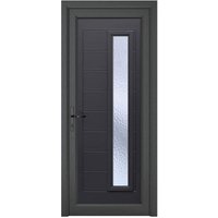Crystal Monaco Rgiht Hand Grey uPVC 1 Obscure Glass Front Door - 2090mm x 920mm (82.3 x 36.2 inch) Crystal-Direct