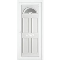 Crystal Sandringham Right Hand White uPVC Obscure Glass Front Door - 2090mm x 920mm (82.3 x 36.2 inch) Crystal-Direct